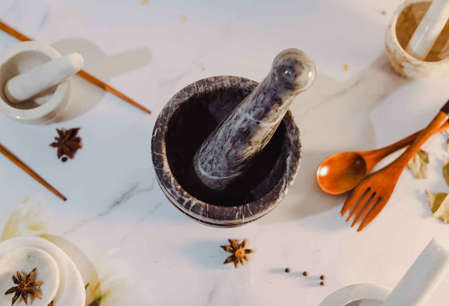 Marble Mortar and Pestle