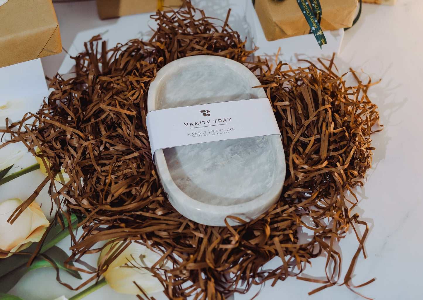 Marble Oval Vanity Tray