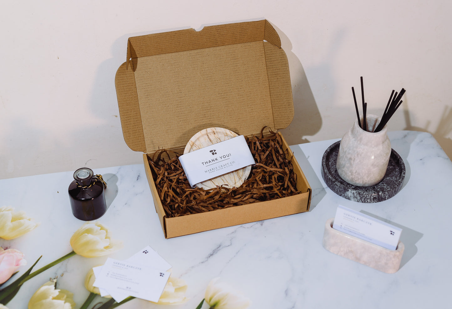 Round Marble Coaster (Set of 4)