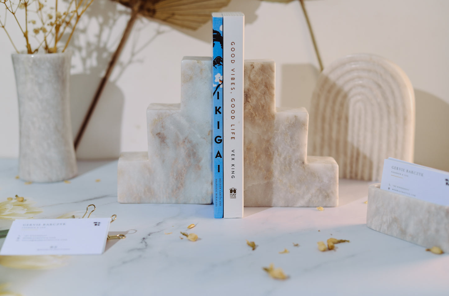 Marble Bookends