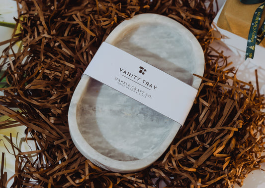 Marble Oval Vanity Tray