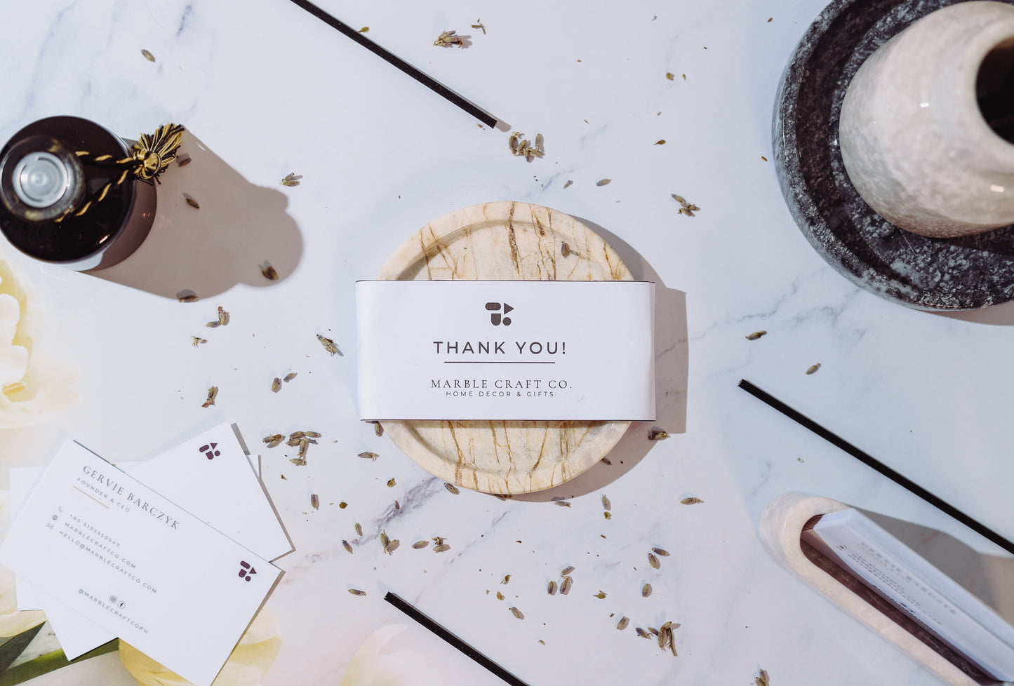 Round Marble Coaster (Set of 4)